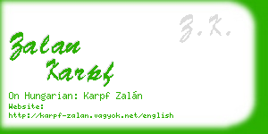 zalan karpf business card